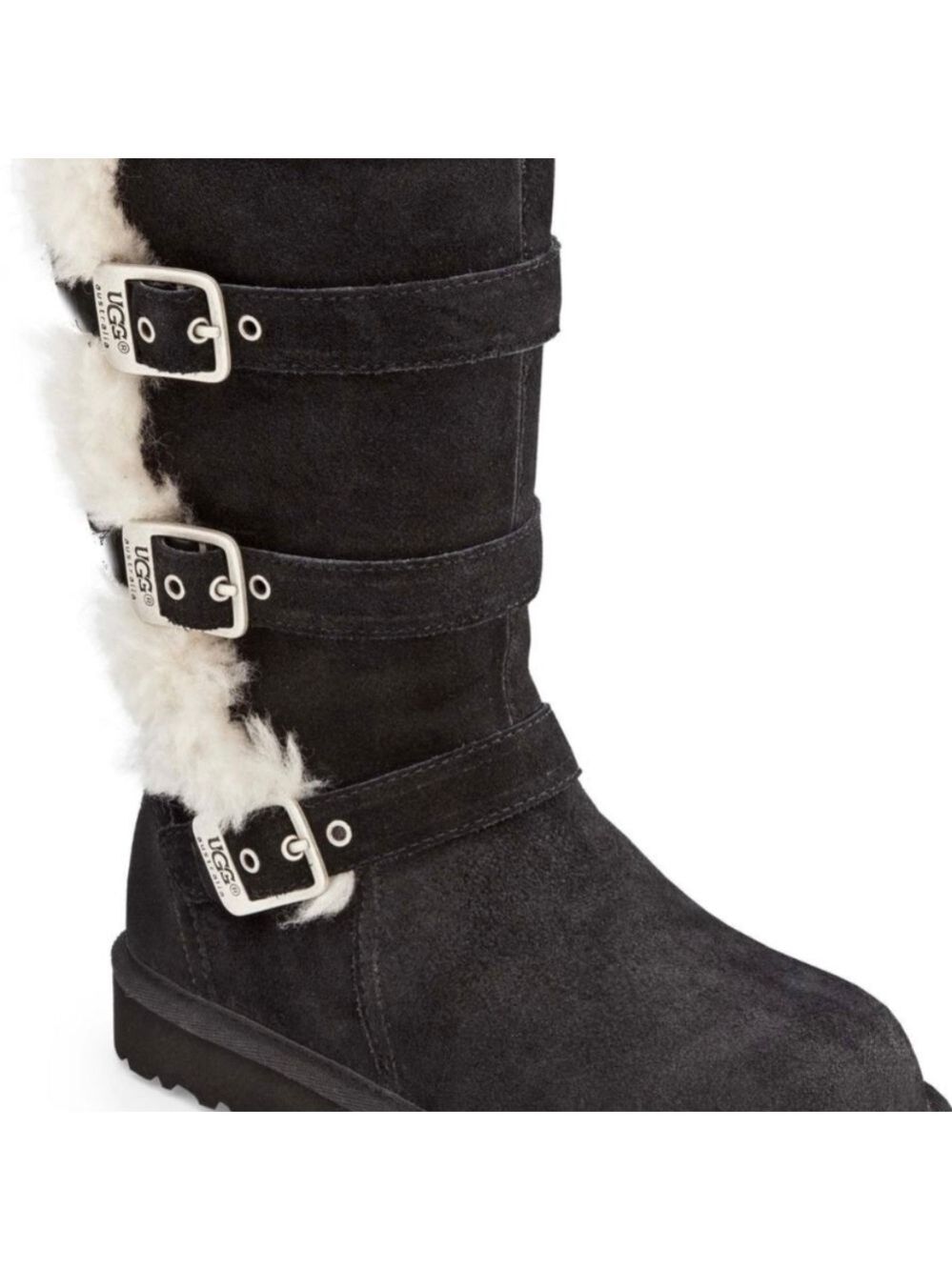 UGG kid's Maddie black buckle boots Size 1 GUC